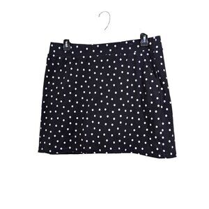 Croft and Barrow Skort Womens Size Large Black White Polka Dots Stretch Pockets